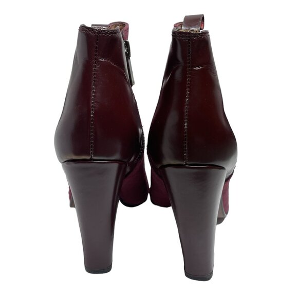 💥FINAL SALE 💥 NWT Halogen Cranberry Suede/Leather Heeled Ankle Boots Sz 7.5M - Picture 5 of 8